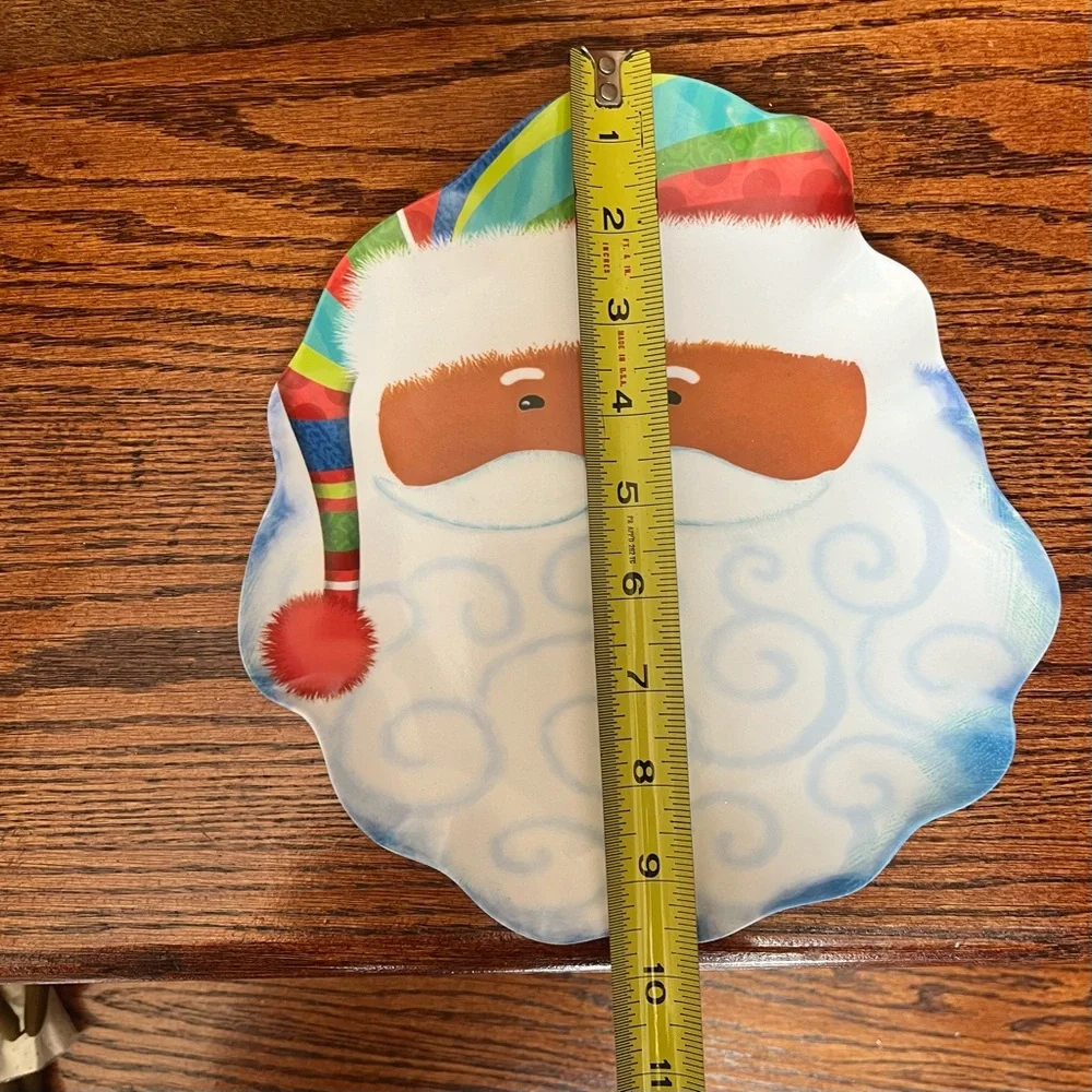 Childs Melamine African American Santa Christmas Holiday Plate With Matching Mug